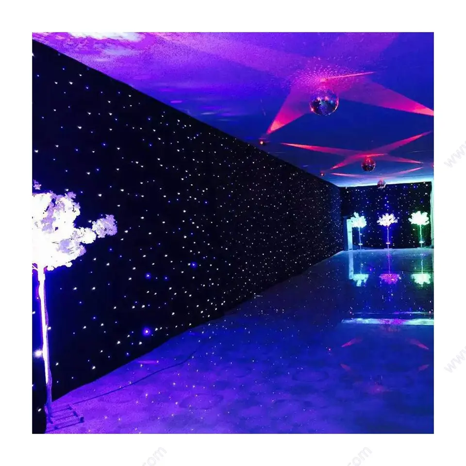 Led Blue White Cloth Light Fairy Outdoor Bulk String Window Rgb Star Curtain For Stage Home Party Backdrop Ceiling Decoration