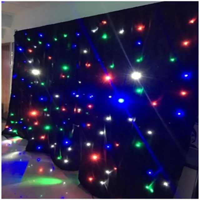 Led Blue White Cloth Light Fairy Outdoor Bulk String Window Rgb Star Curtain For Stage Home Party Backdrop Ceiling Decoration