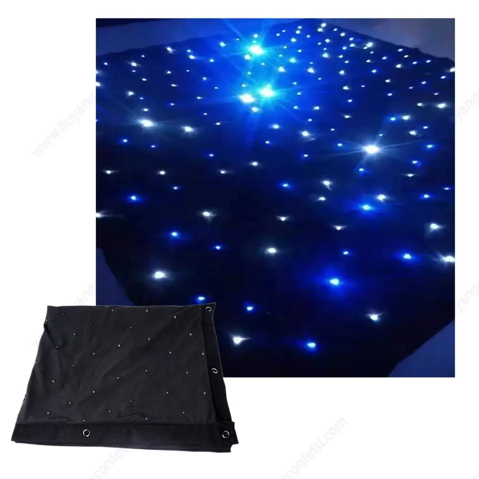 Led Blue White Cloth Light Fairy Outdoor Bulk String Window Rgb Star Curtain For Stage Home Party Backdrop Ceiling Decoration