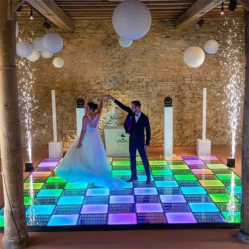 Lighted Tempered Glass Magnetic Infinity Mirror Panel 3d Effect LED Dance Floor for Wedding Party