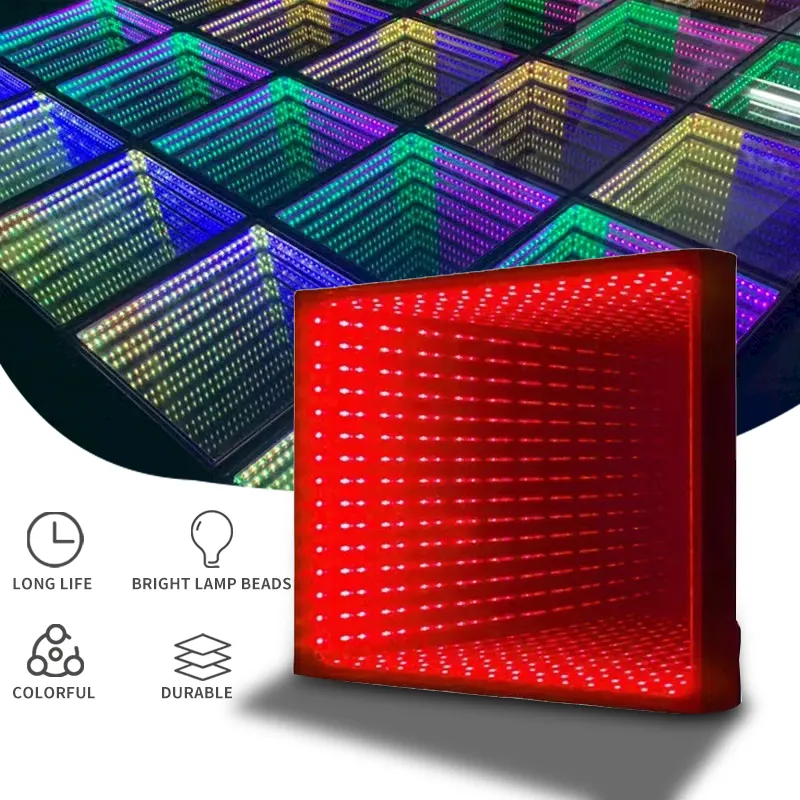 Lighted Tempered Glass Magnetic Infinity Mirror Panel 3d Effect LED Dance Floor for Wedding Party Lighted Tempered Glass Magnetic Infinity Mirror Panel 3d Effect LED Dance Floor for Wedding Party