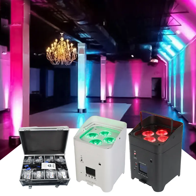 4*18W RGBWA UV 6in1 Wireless LED Uplighter Battery Powered Operated Up Light for Wedding DJ 4*18W RGBWA UV 6in1 Wireless LED Uplighter Battery Powered Operated Up Light for Wedding DJ