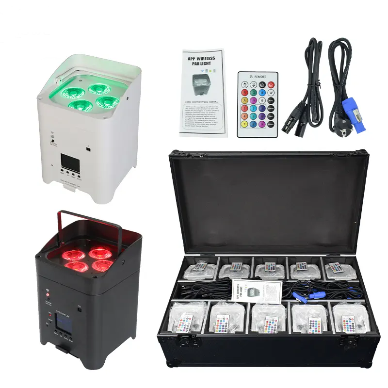 4*18W RGBWA UV 6in1 Wireless LED Uplighter Battery Powered Operated Up Light for Wedding DJ 4*18W RGBWA UV 6in1 Wireless LED Uplighter Battery Powered Operated Up Light for Wedding DJ