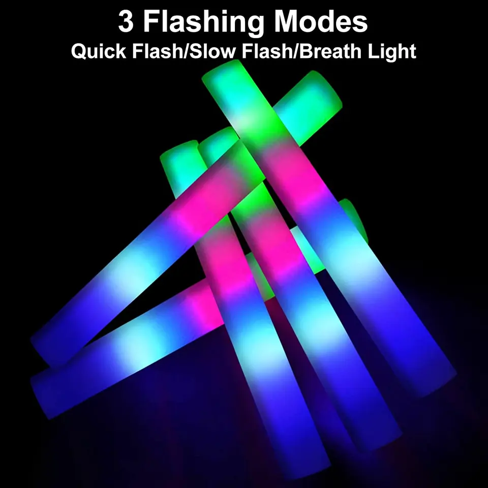 3 Modes Flashing LED Light Sticks for Weddings Concerts Christmas Halloween Party Supplies Foam Glow Sticks Bulk Light-up Toys 3 Modes Flashing LED Light Sticks for Weddings Concerts Christmas Halloween Party Supplies Foam Glow Sticks Bulk Light-up Toys