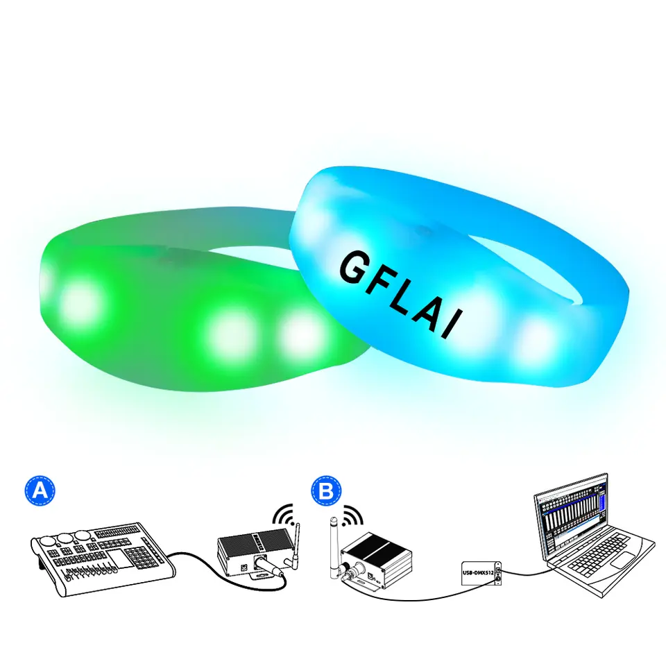 Light up Parties Big Events Custom LOGO LED Glow Wristbands Remote Controlled LED Bracelets Light up Parties Big Events Custom LOGO LED Glow Wristbands Remote Controlled LED Bracelets
