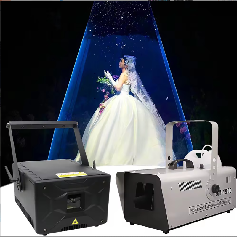 10W Full Color Laser With 1500W Snow Machine Show Dancing Dream Wedding Effect Laser And Snow Cachine Light