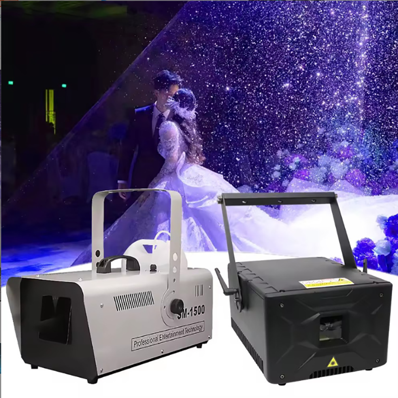 10W Full Color Laser With 1500W Snow Machine Show Dancing Dream Wedding Effect Laser And Snow Cachine Light 10W Full Color Laser With 1500W Snow Machine Show Dancing Dream Wedding Effect Laser And Snow Cachine Light