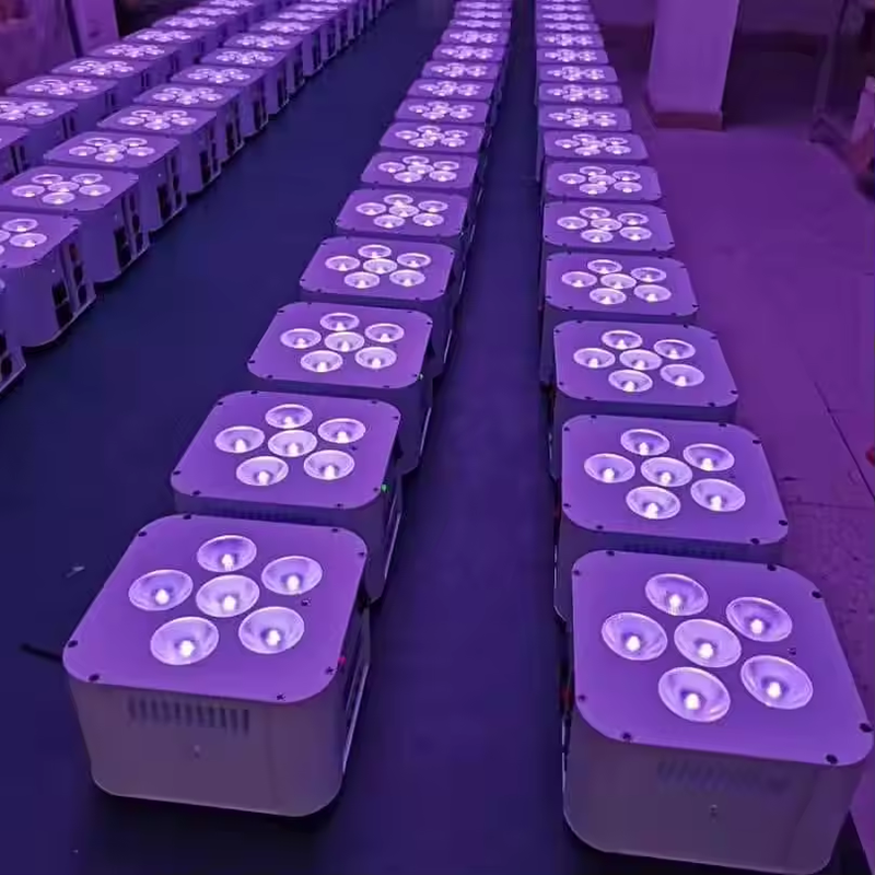 6in1 Rgbaw UV Wireless Battery Powered Luces DJ Flat LED PAR Light Uplights with Wireless DMX Control 6in1 Rgbaw UV Wireless Battery Powered Luces DJ Flat LED PAR Light Uplights with Wireless DMX Control