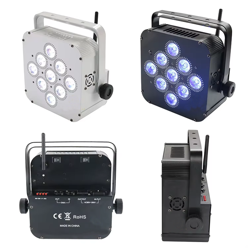 6in1 Rgbaw UV Wireless Battery Powered Luces DJ Flat LED PAR Light Uplights with Wireless DMX Control 6in1 Rgbaw UV Wireless Battery Powered Luces DJ Flat LED PAR Light Uplights with Wireless DMX Control