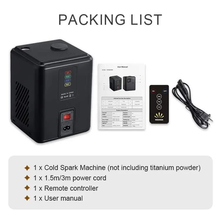 MINI 350W cold Spray 3 Meters Remote Control Mini Spark Machine for Party Wedding Events Camping Dj Shows MINI 350W cold Spray 3 Meters Remote Control Mini Spark Machine for Party Wedding Events Camping Dj Shows