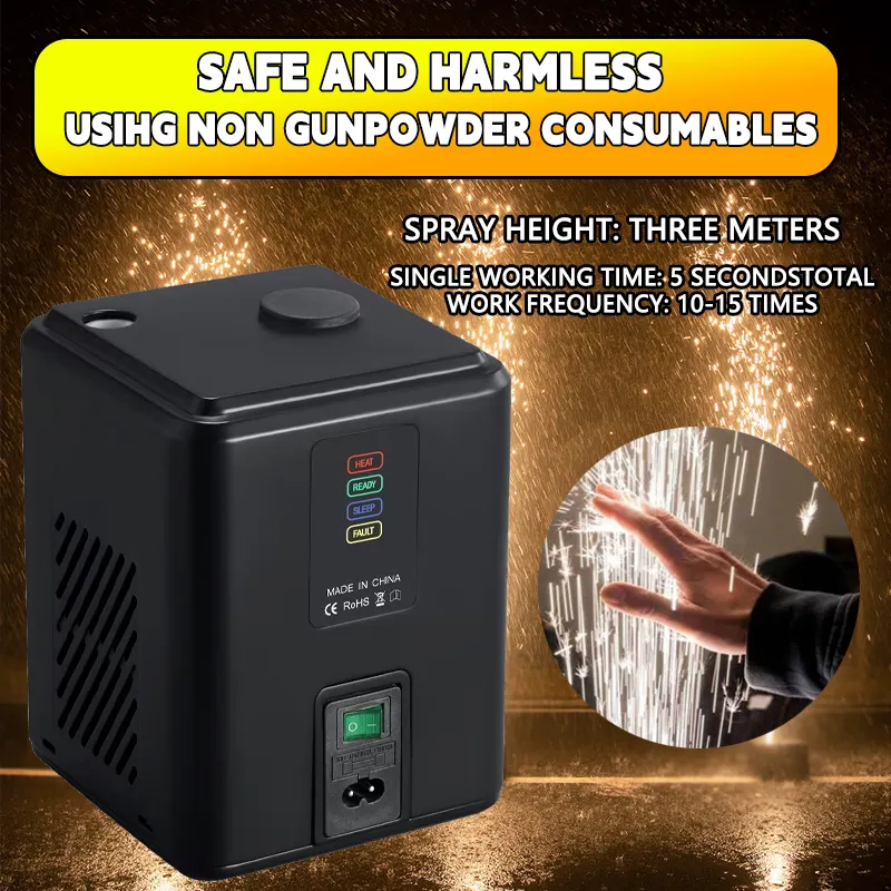 MINI 350W cold Spray 3 Meters Remote Control Mini Spark Machine for Party Wedding Events Camping Dj Shows